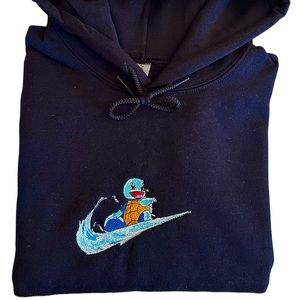 COPY - Squirtle Surfing Wave Pokémon Black Hoodie